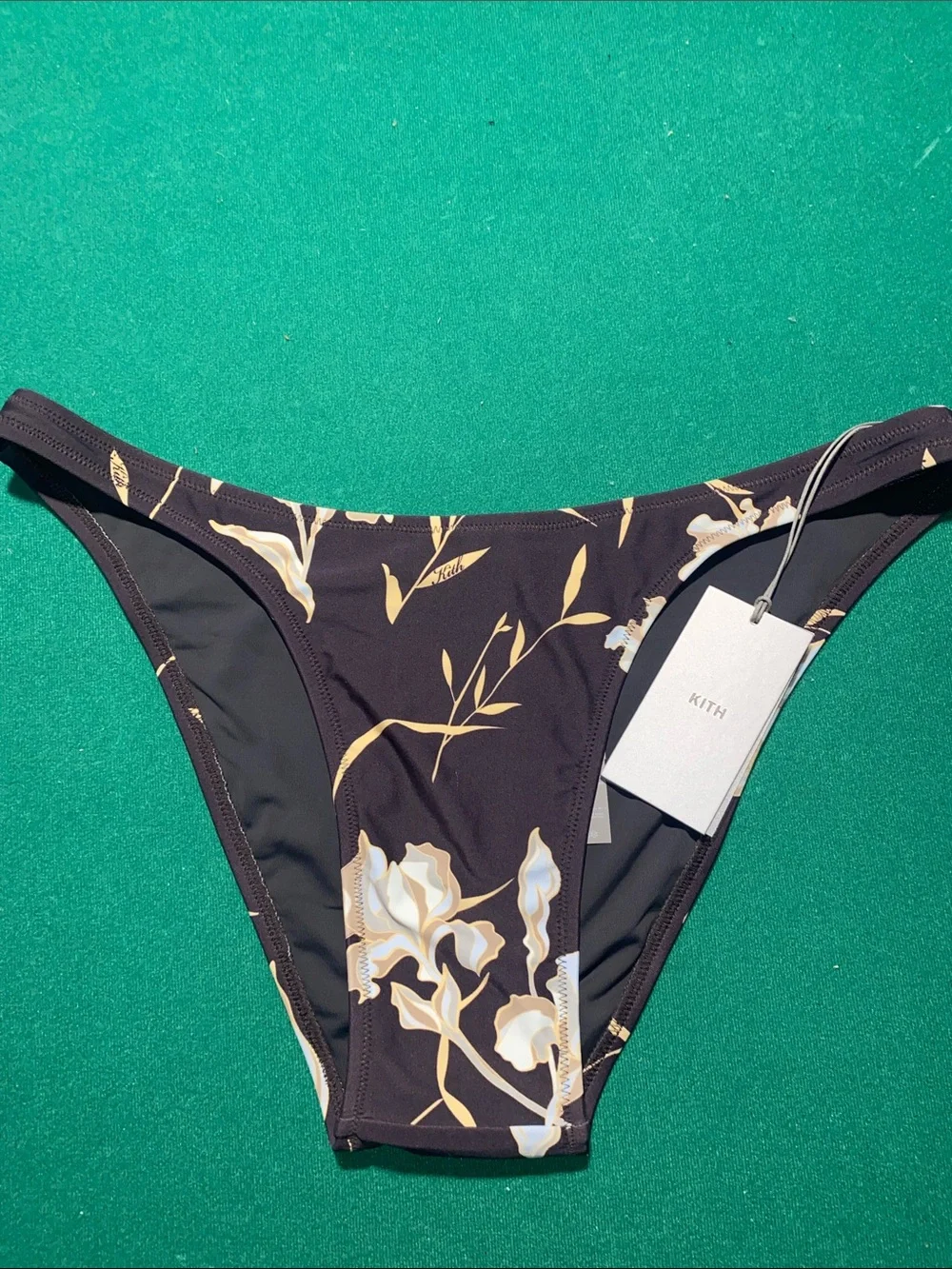 Kith Women’s Bikini Bottoms — Black Floral & Light Gray Logo (2-Pack)